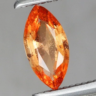 0.40ct t.w 6.9x3.5mm Marquise Natural Orange Sapphire Gemstone Songea, Tanzania - Image 1 of 4