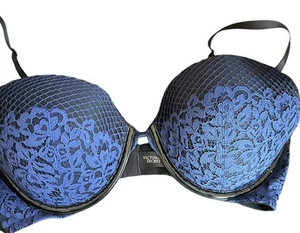 Sujetador Victoria Secret 38C azul y negro - Imagen 1 de 2