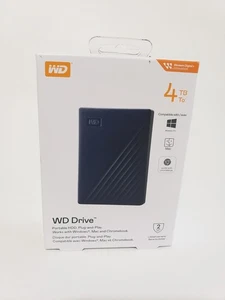 Western Digital WD Drive 4TB for Windows Mac Chromebook WDBCTC0040BBL-WEWM New  - Picture 1 of 2