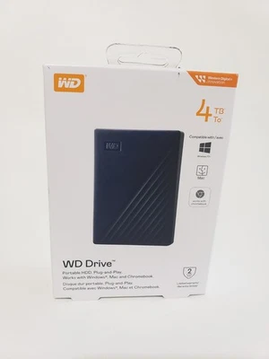 Western Digital WD Drive 4TB for Windows Mac Chromebook WDBCTC0040BBL-WEWM New  - Image 1 of 2