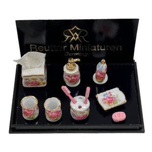 Dolls House Dresden Rose Bathroom Accessories (RP16176) - 1:12 Scale Miniatures - Picture 1 of 3