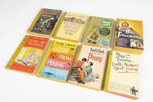 Lot of 8 Vintage Paperbacks Books, 1950s -60s, Pearl S. Buck, Lloyd C. Douglas - Picture 1 of 20