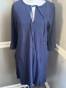 $138 NEW Tommy Bahama Island cays Flounce Sleeve cover up dress blue size Small - Picture 1 of 6