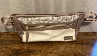 Itzy Ritzy Carrinho Organizador Caddy Bolsa Ajustável Caddy Bege e Creme/Branco - Imagem 1 de 4