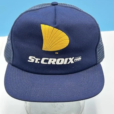 Vintage St. Croix Rods Logo Trucker Mesh Snapback Cap USA Fishing Dad Hat - Image 1 of 4