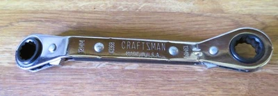 Craftsman Ratcheting Angled Box Wrench 43368, Metric 12MM And 13MM, 12pt, USA - Image 1 of 4