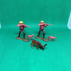 Cake topper o figure vintage cacciatori di cervi e cervi cane buck - Foto 1 di 8