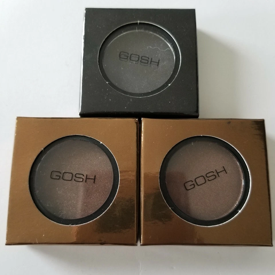 3 Gosh of Copenhagen Cosmetics Eyeshadow Singles 2 Brown 1 Black NIB VEGAN - Image 1 of 2