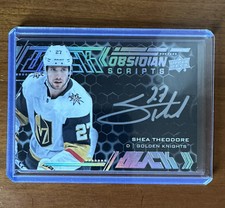 2020-21 UD SPX Hockey SHEA THEODORE Black Obsidian Scripts Auto #OS-ST AUTOGRAPH