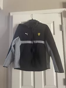 Scuderia Ferrari Puma Mens Jacket Black/Gray Pockets Zip Up Size M - Picture 1 of 7