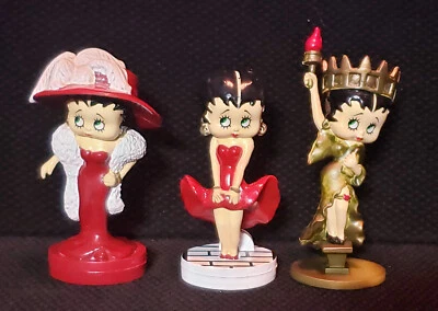 Betty Boop Lot/ Set of 3 Vintage HTF 1999 PVC 4" Precious Kids Figurines KFS - Image 1 of 4