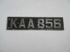 Genuine vintage vehicle car number plateKAA 856 for prop display use/ man cave