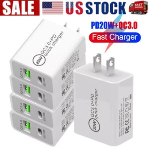 For iPhone 15 16 13 11  20W Fast Charger Block USB Type C Wall Power Adapter Lot - Picture 1 of 10