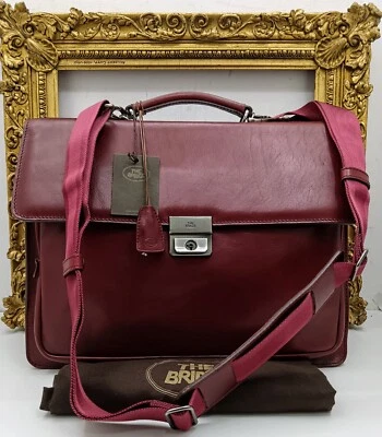 The Bridge Bordeaux Leather Briefcase Portability Backpack Full Set New - Image 1 of 4