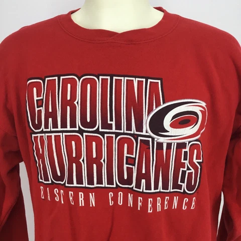 Vintage Sz XL READ Sweatshirt Carolina Hurricanes Starter Embroidered Sleeve Cover