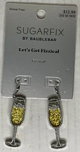 Sugarfix Baublebar Earrings Champagne Glass Fizzical Jeweled Crystal Rhinestone - Picture 1 of 3