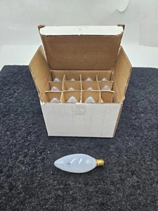 (QTY 24) Simba Lighting Candle Torpedo Frosted Bulb 40W E12 Candelabra C32 120V - Picture 1 of 6