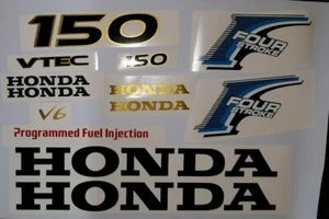 Honda 150 hp Outboard 4-Stroke Decal Kit Fourstroke Reproduction 13 decal set - Picture 1 of 4