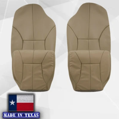 For 1998 1999 2000 2001 2002 Dodge Ram Front Synthetic Leather Seat Covers Tan - Image 1 of 4