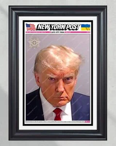 Periódico enmarcado 'Mug Shot' épico de Donald Trump 2023 - Imagen 1 de 11