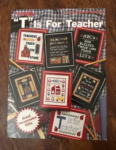 "T Is For Teacher” Leisure Arts Cross Stitch Chart #2412 OOP 1993 Vintage - Picture 1 of 3