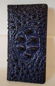 Gator Print Blue Black Men's Long Wallet (new as pictured) - Picture 1 of 2
