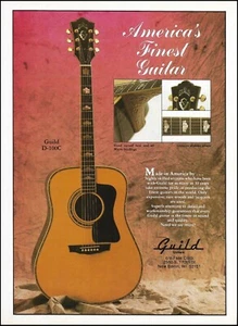 1990 Guild D-100C Acoustic guitar ad 8 x 11 advertisement print - Picture 1 of 3