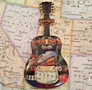 LAS VEGAS US🎸HARD Rock Cafe®HRC🎸CITY BOTTLE OPENER✅GUITAR METAL MAGNET✅V12 BO  - Picture 1 of 1