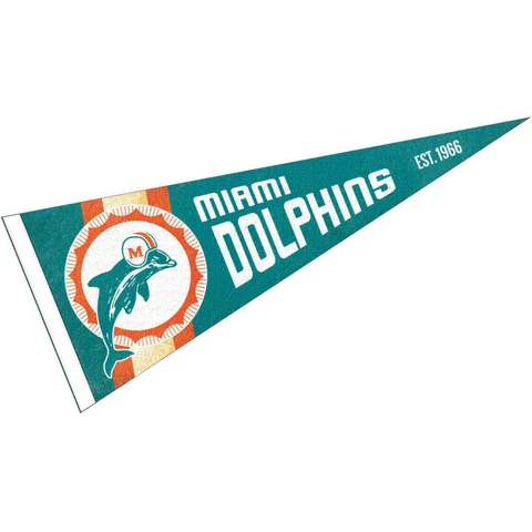 Miami Dolphins Throwback Vintage Retro Pennant Flag Cover