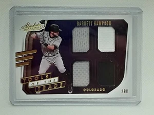 Garrett Hampson 2021 Panini Absolute Baseball 4X 3 PARCHE DE COLORES Colorado Rockies - Imagen 1 de 2