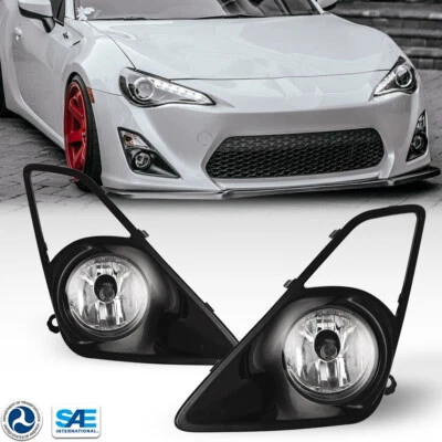 For 13-16 Scion FR-S Clear Lens Fog Lights Kit w/ Bezel Covers Wirings Switch  - Image 1 of 4