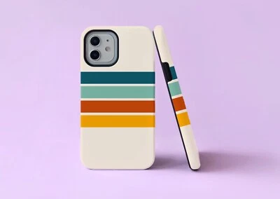 Retro Stripes Groovy 70S Indie Lines Tough Phone Case/Cover For iPhone Samsung - Image 1 of 4