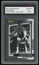 JOSHUA PRIMO 2021-22 PANINI INSTANT BLACK/WHITE 1ST GRADED 10 ROOKIE CARD SPURS
