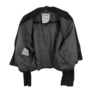 Chaqueta de gamuza negra occidental Pioneer Wear botón con flecos para mujer 42 vintage - Imagen 1 de 10