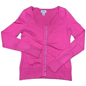 Lilly Pulitzer Sweater Cardigan Women Pink Size XS Cotton Blend Palm Tree - Picture 1 of 7