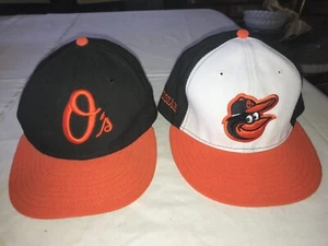 2 NEW ERA 59Fifty BALTIMORE ORIOLES Fitted HAT Cap O’s size 7¼ Bird Mascot 7 3/8 - Picture 1 of 20