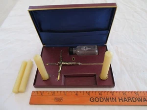 Vintage PIUS Catholic Priest Traveling Mass Kit Sick Call Set With Case Crucifix - Picture 1 of 14