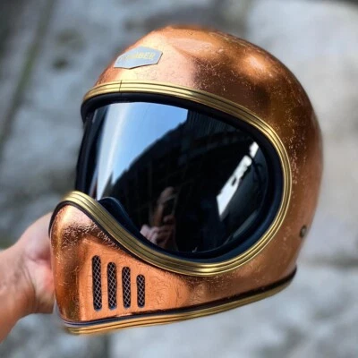 ¡OFERTA! CASCO PERSONALIZADO GHOSTBONE HOJA DE ORO ROSA CHOPPER CAFERACER BOBBER MOTOCICLETA Foto 1 de 4