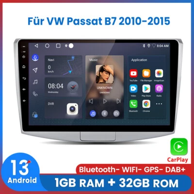 Für VW Passat B7 2010-2015 Carplay Autoradio Android13 GPS NAVI BT SWC WIFI DAB+ - Bild 1 von 4