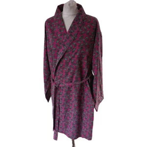 Vintage Dressing Gown Paisley 100% Cotton Robe ROYAL CLASS Size L - Picture 1 of 12