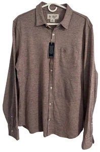 NUEVO CON ETIQUETAS Camisa de Vestir Pingüino Para Hombres Grande Abotonada Púrpura Jersey Tejido Manga Larga Suave - Imagen 1 de 12