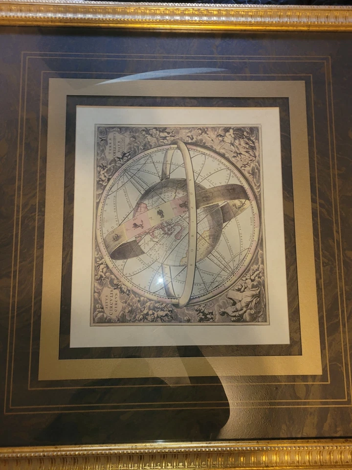 Antiguo mapa del mundo ptolemaico celestial de Andreas Cellarius zodiaco siglo XVIII Foto 1 de 1