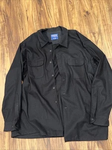 Pendleton Authentic Board Shirt Uomo Taglia XXL 100% Lana Vergine Tinta Unita Nero - Foto 1 di 9