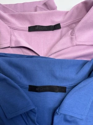 Conjunto de 2 Camisas Polo Masculinas Essenciais Raffi Algodão Pima Manga Curta Azul Roxo - Imagem 1 de 4