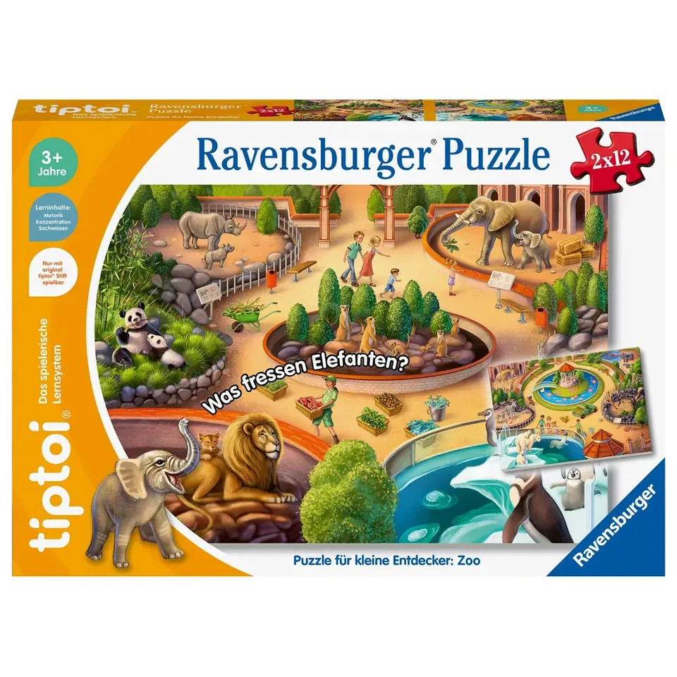 Ravensburger 138 tiptoi® Puzzle für kleine Entdecker: Zoo - Bild 1 von 1