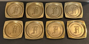 8er Set Hyde Park Messing Untersetzer Monogramm Buchstabe "F" 3 1/2" x 3 1/2" - Bild 1 von 12
