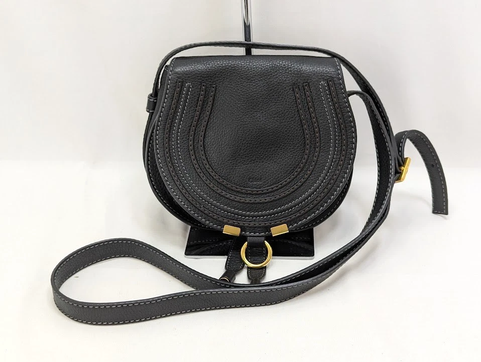 Chloe Mini Marcie Leather Shoulder Crossbody Bag Black Authentic RARE - Image 1 of 4