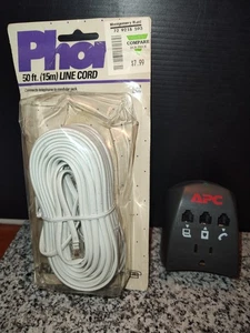 Telefon Verlängerungskabel 50 Fuß Telefonleitung. White & APC Überspannungsschutz #PNOTE1. - Bild 1 von 5