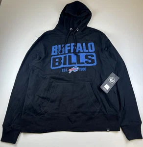 Buffalo Bills Hoodie Sweatshirt Mens Large Black NFL Football Pullover Fleece - Picture 1 of 4