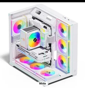 Snowman Atx Gaming PC Case 7 Fans 3 Side Tempered Glass / White SB Port CS015PRO - Picture 1 of 2